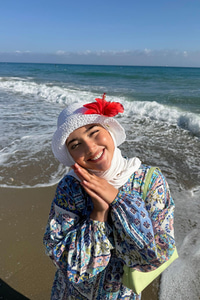 Luisida Desenli Elbise Mavi