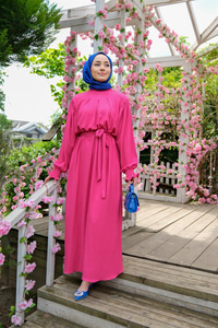 MANSET GIPELI ELBISE FUSYA