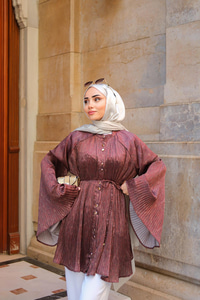 Margela Desenli Dik Piliseli Gömlek Kahverengi