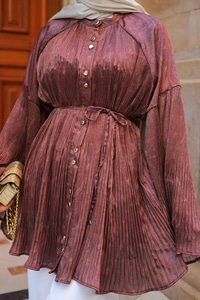 Margela Desenli Dik Piliseli Gömlek Kahverengi