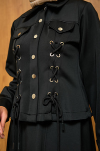 Menra Kuşgözü Detaylı Takım Siyah