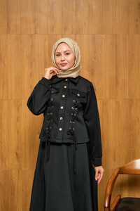 Menra Kuşgözü Detaylı Takım Siyah