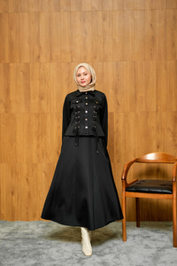 Menra Kuşgözü Detaylı Takım Siyah