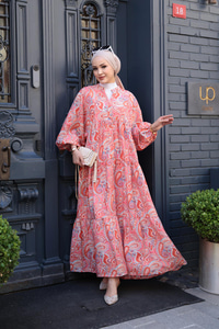 Mercan Desen Elbise  Kırmızı