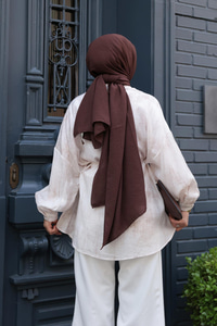 Mermer Desen Gömlek Krem