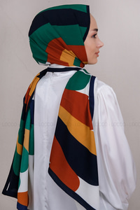 Uygun Fiyatlı MINIMAL DESEN SAL HARDAL-BEYAZ | Loccomoda.com 