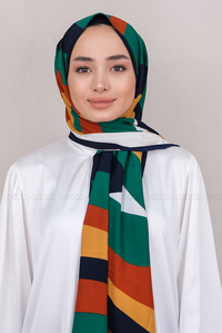 Uygun Fiyatlı MINIMAL DESEN SAL HARDAL-BEYAZ | Loccomoda.com 