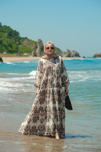 Mozaik Desen Elbise Yeşil