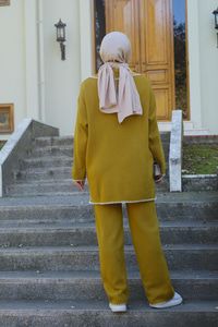 Nakış Detay İkili Takım Yağ Yeşil