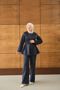 Nakış Detay Takım Lacivert