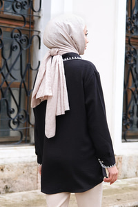 Nakış Detaylı Gömlek Siyah