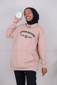 Uygun Fiyatlı NAKISLI YARIM FERMUARLI KAPITONELI TUNIK  VIZON | Loccomoda.com 