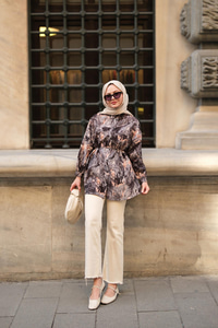 Nara Taşlanmış Oversize Gömlek Antrasit