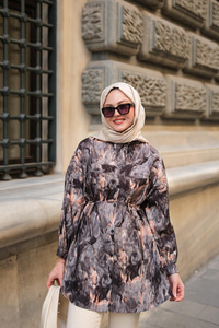 Nara Taşlanmış Oversize Gömlek Antrasit