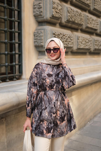 Nara Taşlanmış Oversize Gömlek Antrasit