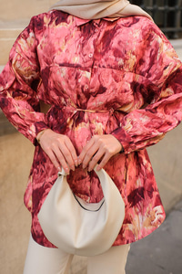 Nara Taşlanmış Oversize Gömlek Kiremit