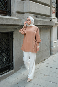 Nervur Detay Cupra Tencel Tunik Vizon