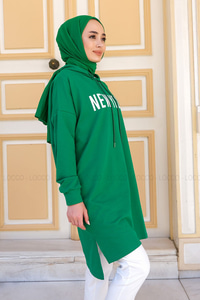 Uygun Fiyatlı NEW YOUTH BASKILI KAPSONLU SWEAT  YESIL | Loccomoda.com 