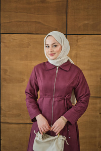 Nubuk Detay Bel Bağlamalı Takım Bordo