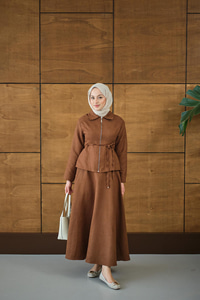 Nubuk Detay Bel Bağlamalı Takım Taba