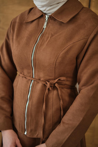 Nubuk Detay Bel Bağlamalı Takım Taba