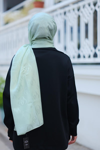 Nur Desenli Jakar Şal Su Yeşil