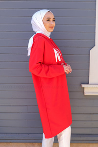 Uygun Fiyatlı NYC BASKILI KAPSONLU SWEAT KIRMIZI | Loccomoda.com 