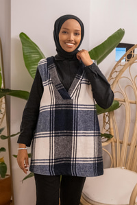 Uygun Fiyatlı ODUNCU V YAKA SUVETER MAVI-BEYAZ | Loccomoda.com 