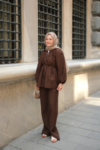 Olivia İncili Takım Kahverengi