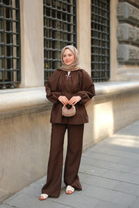 Olivia İncili Takım Kahverengi