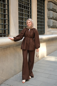 Olivia İncili Takım Kahverengi