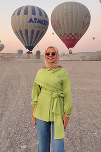 Omuz Bağlamalı Poplin Gömlek Yeşil