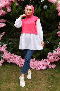 Uygun Fiyatlı OMUZ FIRFIRLI GOMLEK DETAY TUNIK | Loccomoda.com 