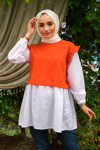 Uygun Fiyatlı OMUZ FIRFIRLI GOMLEK DETAY TUNIK | Loccomoda.com 