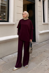 Omuz Parça Detay Takım Bordo