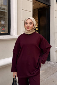 Omuz Parça Detay Takım Bordo