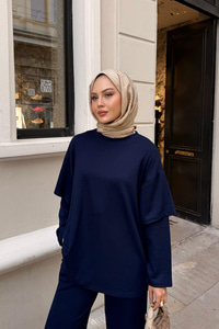 Omuz Parça Detay Takım Lacivert