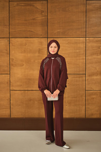 Omuz Taş Detay Takım Bordo