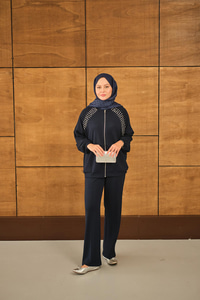 Omuz Taş Detay Takım Lacivert