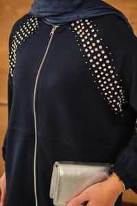 Omuz Taş Detay Takım Lacivert