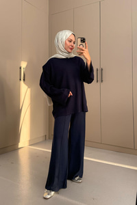 Omuz Vatkalı Takım Lacivert