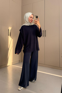 Omuz Vatkalı Takım Lacivert