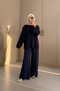 Omuz Vatkalı Takım Lacivert