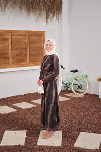 Ön Bağlama Detay Şifon Elbise Siyah