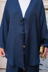 Ön Bağlama Detaylı Takım Lacivert