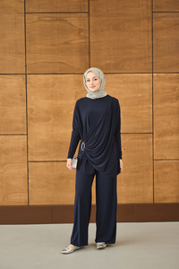 Ön Bağlamalı Süs Detay Takım Lacivert