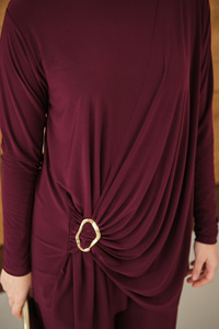 Ön Bağlamalı Süs Detay Takım Mürdüm