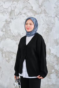 Ön Bağlamalı Triko Takım Siyah