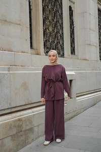 Ön Büzgülü İkili Takım Mürdüm