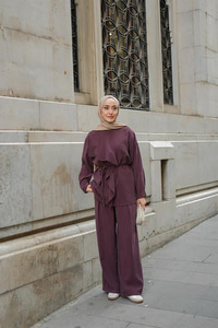 Ön Büzgülü İkili Takım Mürdüm